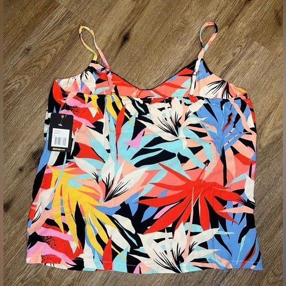 PJ Salvage Tropical Staycation Floral Cami Pajama Top Size L - Picture 3 of 5